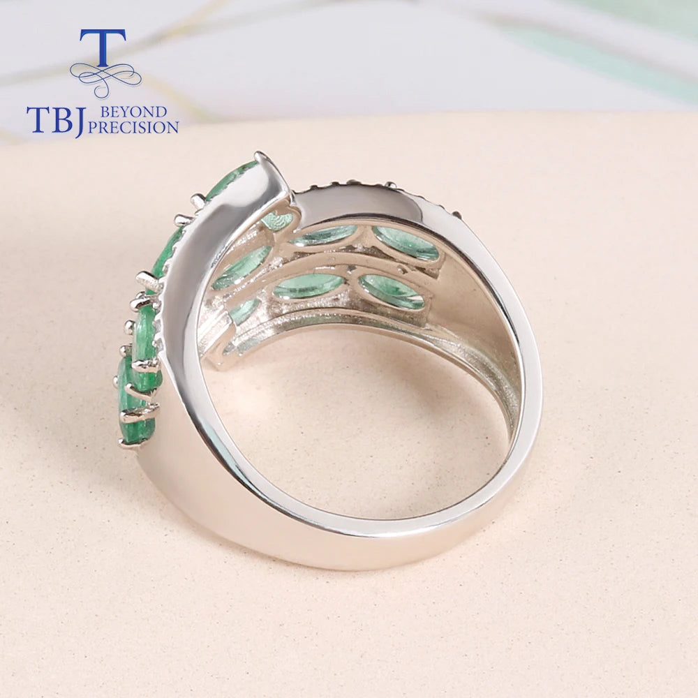 Luxury Natural Zambian emerald Rings 925 sterling Silver fine quality green gems Fine jewelry for women anniversary gift