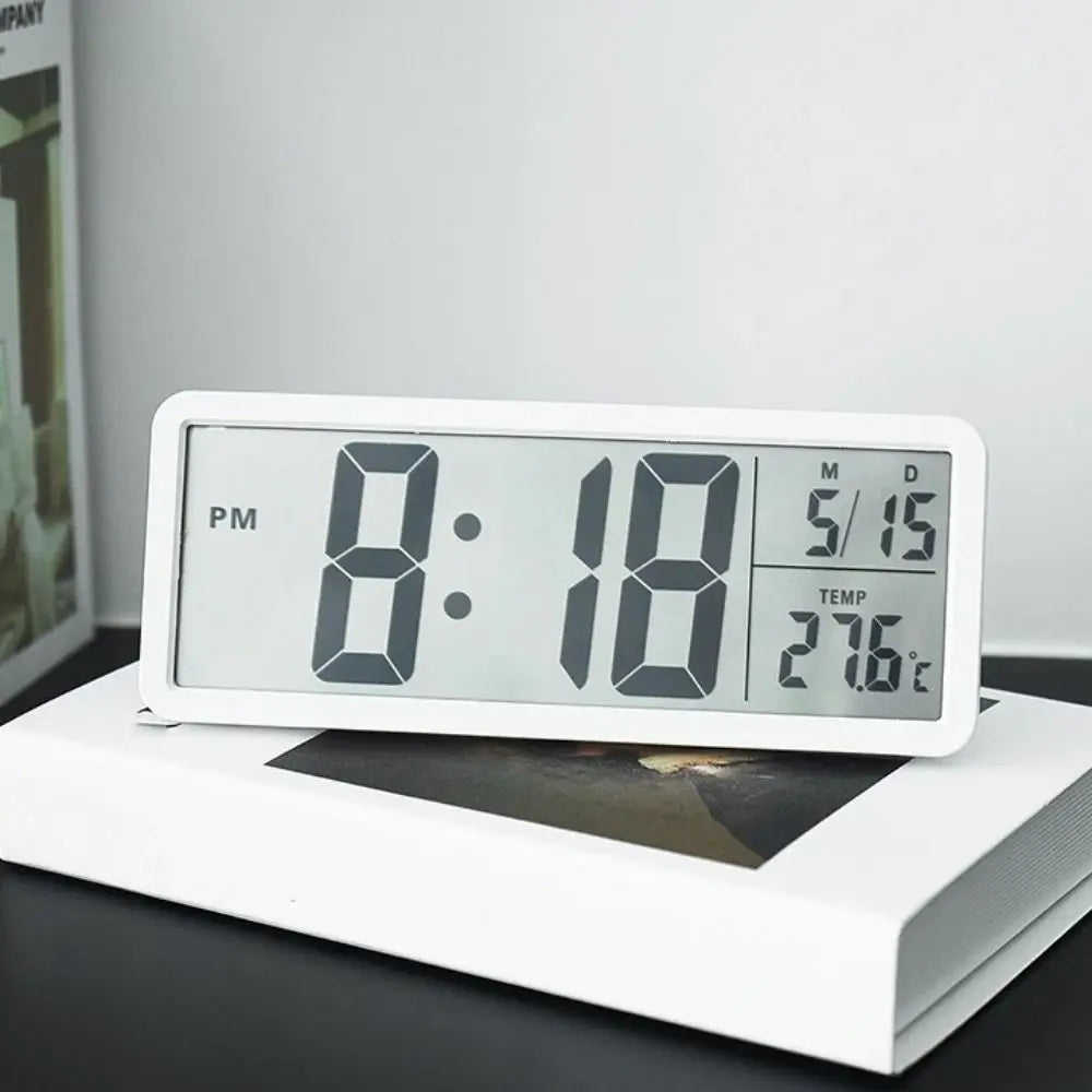 Large Screen LCD Digital Wall Clock Temperature Date Week Display Digital Wall Clock Humidity 12/24H Format Desktop Clock