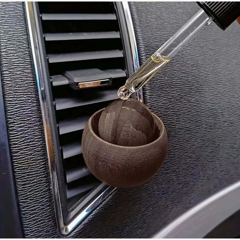 Car Wooden Essential Oil Diffusers-Spherical Design Bedroom Decor Diffuser Car Home Room Fragrance Natural Fragrance Dispersion