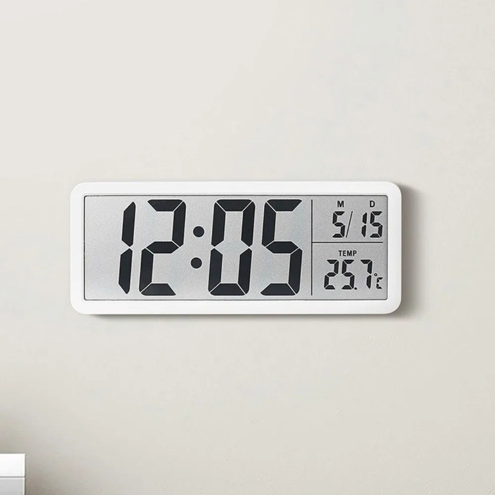 Large Screen LCD Digital Wall Clock Temperature Date Week Display Digital Wall Clock Humidity 12/24H Format Desktop Clock