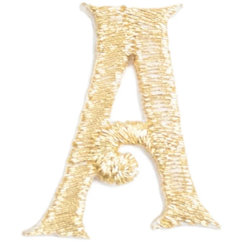 A-Z Exquisite Golden English Letters Patches Iron On Applique For Clothing DIY Accessory Iron Patches For Wedding Decoration