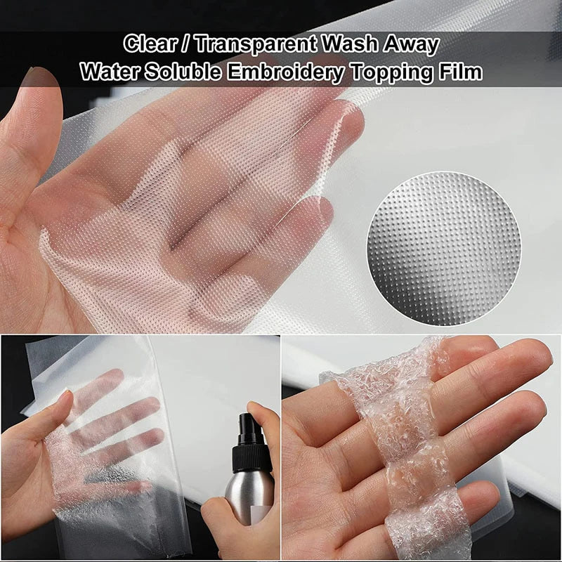 1x1M PVA Water Soluble Film Embroidery Stabilizer Computer Embroidery Backing DIY Manual Embroidery Pattern Transfer Cloth