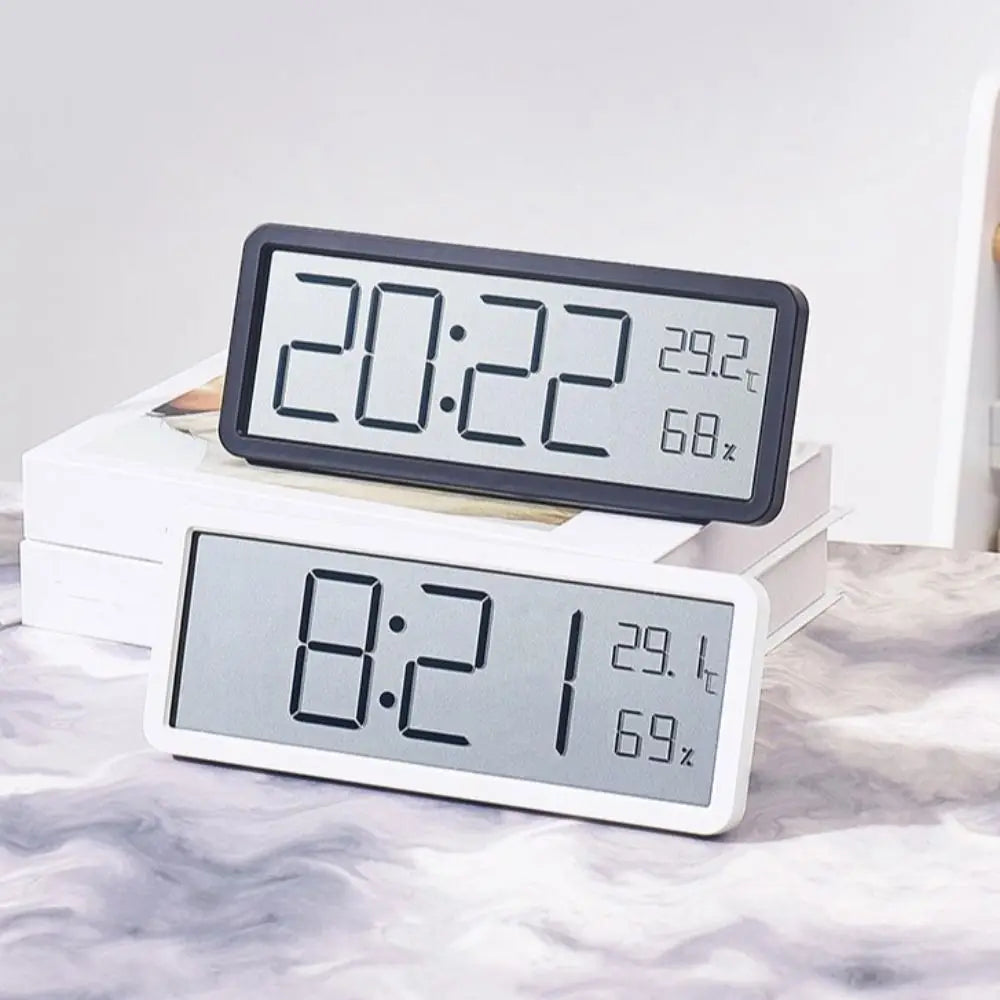 Large Screen LCD Digital Wall Clock Temperature Date Week Display Digital Wall Clock Humidity 12/24H Format Desktop Clock