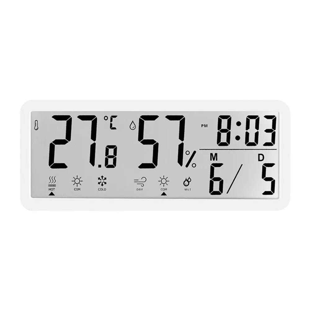 Large Screen LCD Digital Wall Clock Temperature Date Week Display Digital Wall Clock Humidity 12/24H Format Desktop Clock
