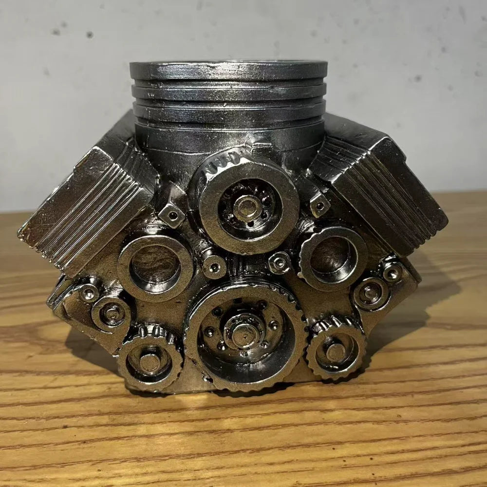 Cool Pen Holder V8 Car Engine Pen Holder Unique Stationery Organizer for Home Office Decor Desktop Ornament with Auto Engine