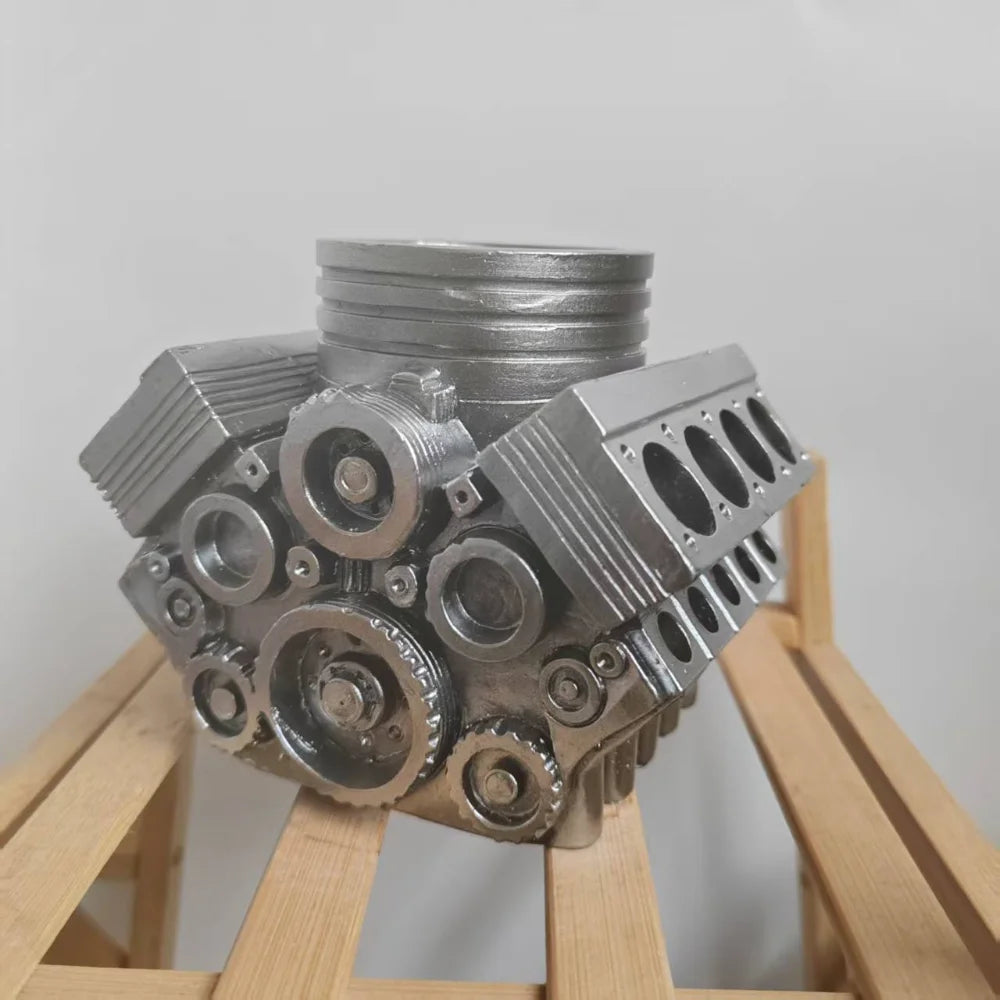 Cool Pen Holder V8 Car Engine Pen Holder Unique Stationery Organizer for Home Office Decor Desktop Ornament with Auto Engine
