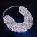 FYUAN Luxury Colorful Crystal Chokers Necklaces for Women Multilayer Gold Color Chain Rhinestone Necklaces Statements Jewelry