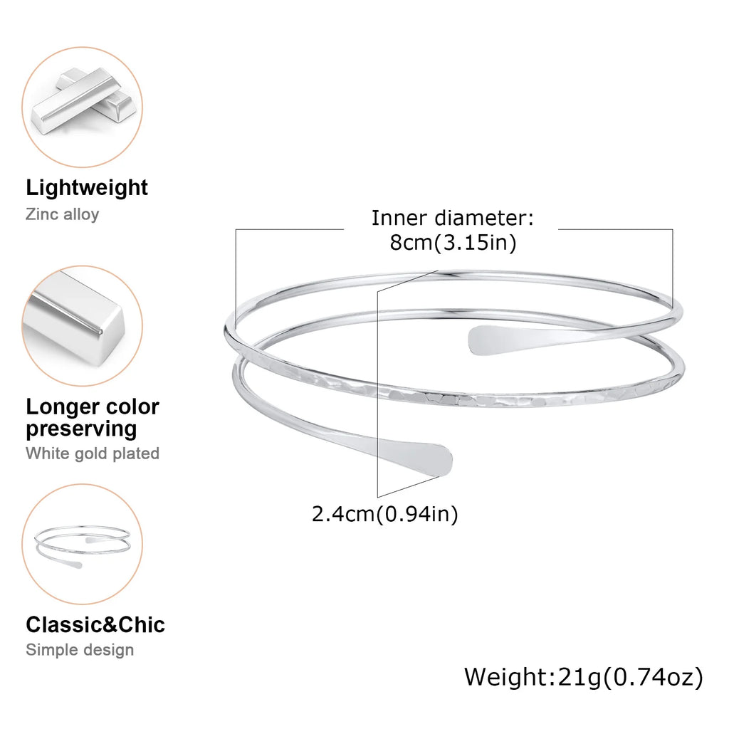 Simple Upper Cuff Arm Bracelet for Women, Trendy Geometric Armband Bangles Adjustable Jewelry