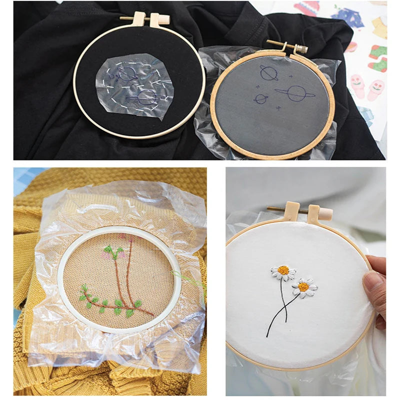 1x1M PVA Water Soluble Film Embroidery Stabilizer Computer Embroidery Backing DIY Manual Embroidery Pattern Transfer Cloth