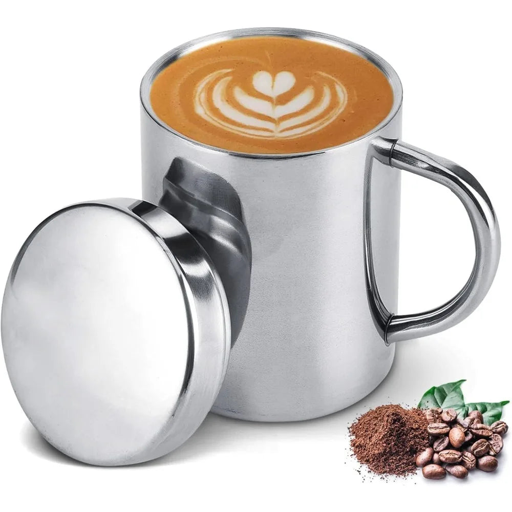Stainless Steel Cup with Handle Easy To Clean and Reusable Suitable for Office Outdoor Camping Portable Water Cup 300/400ml