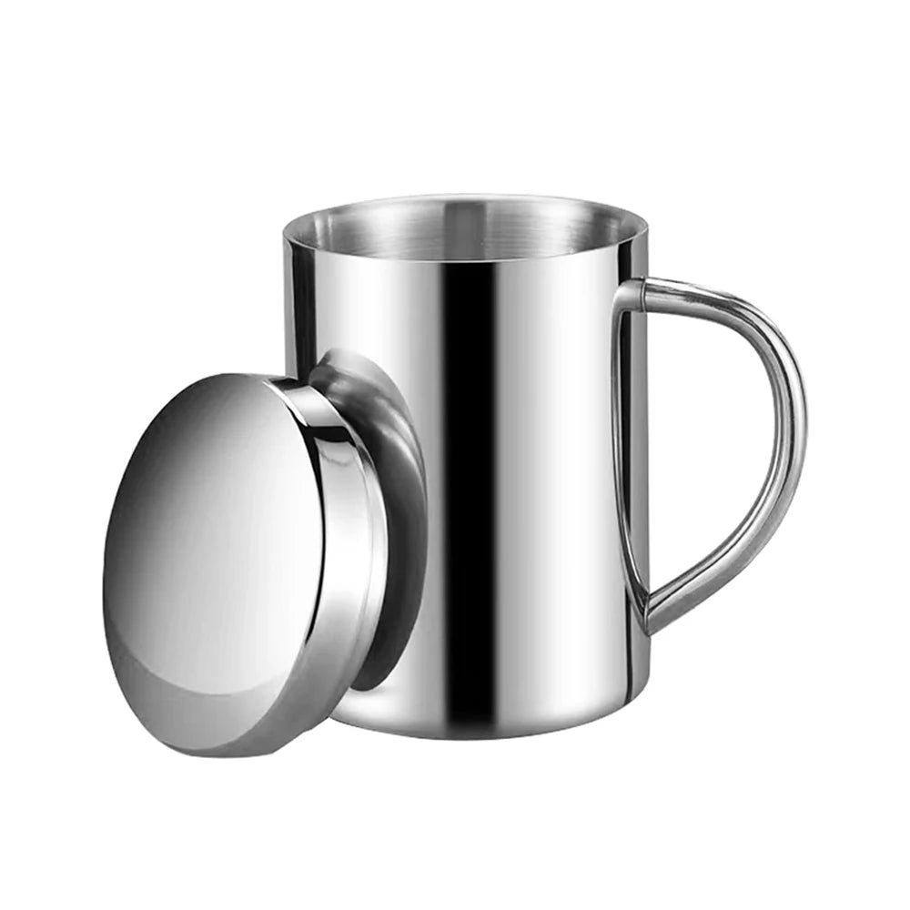 Stainless Steel Cup with Handle Easy To Clean and Reusable Suitable for Office Outdoor Camping Portable Water Cup 300/400ml